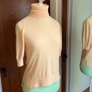 Everlane Short Sleeve Cotton Merino  Turtleneck, sesame